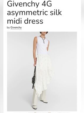 Givenchy White Asymmetric 4G Jacquard Skirt